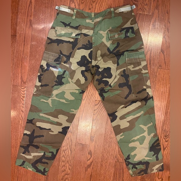 Camouflage Pants Woodland Sz Medium-Short U.S. Military BDU Cargo Adjustable - Picture 6 of 8